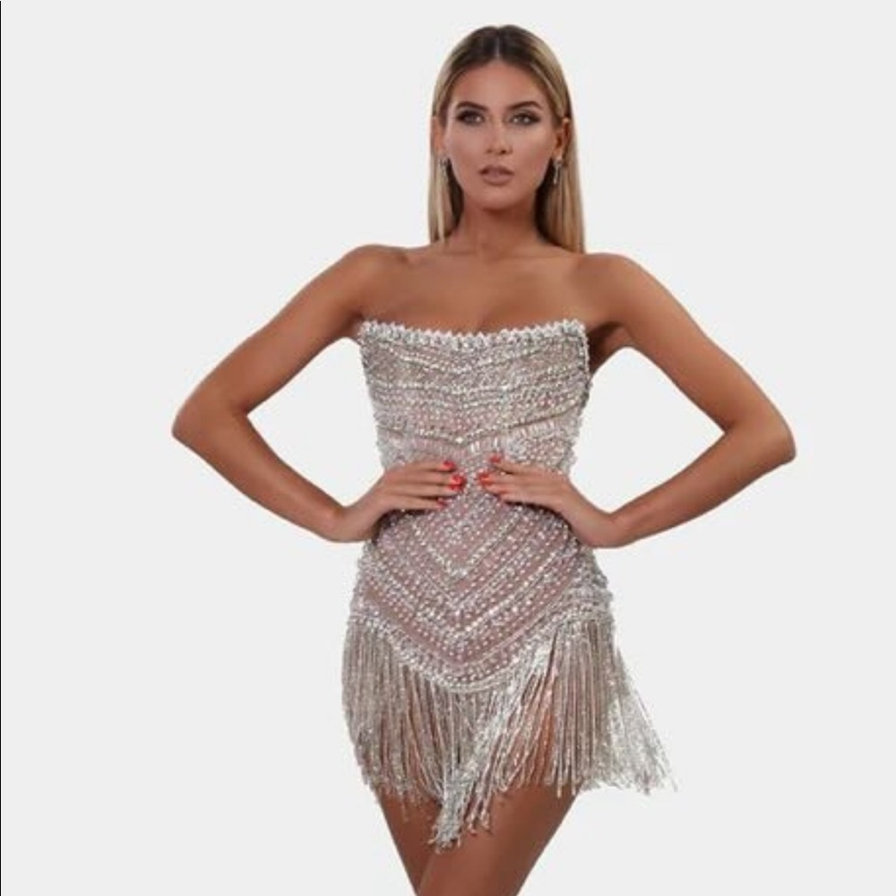 Original Albina Dyla embellished mini dress.